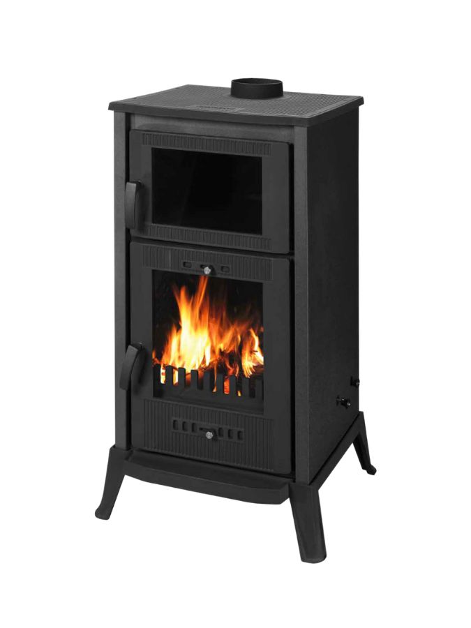 PARLAR-CAST IRON FOOT FIREPLACE STOVE WITH OVEN