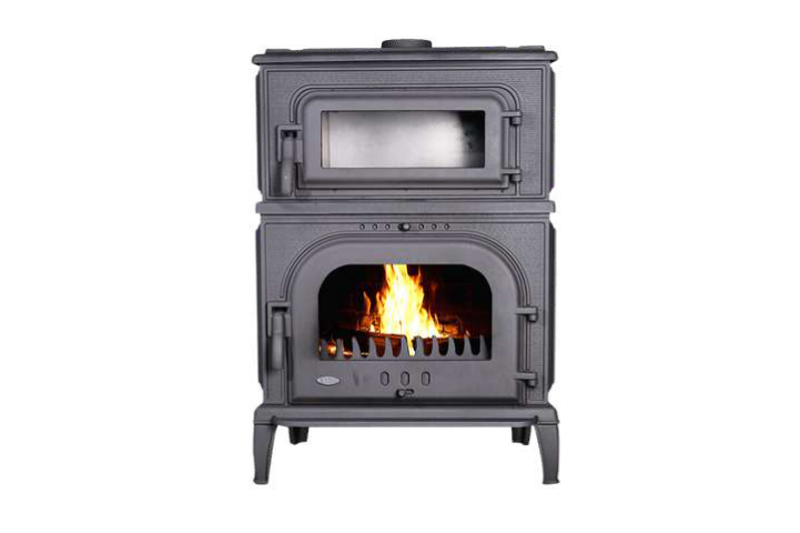 TDS026 LUXURY FIREPLACE WITH VERTICAL OVEN, SIDE GLASS