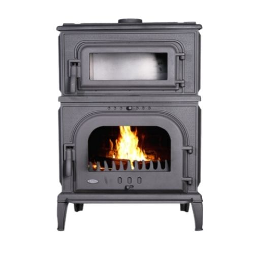 TDS026B LUXURY FIREPLACE WITH VERTICAL OVEN, SIDE GLASS